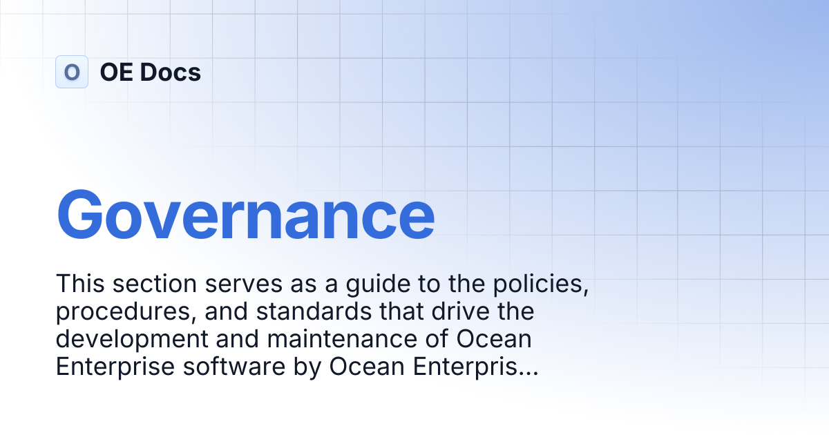 Governance | OE Docs